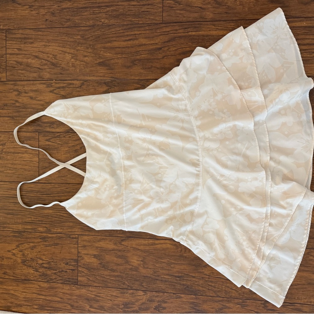 Aerie White Floral Athletic Dress